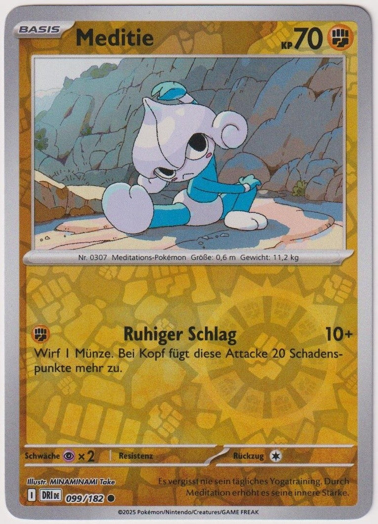 Pokemon TCG Meditite #99/182 Common (C) Reverse Holo Deutsch 2025 – Bild 1