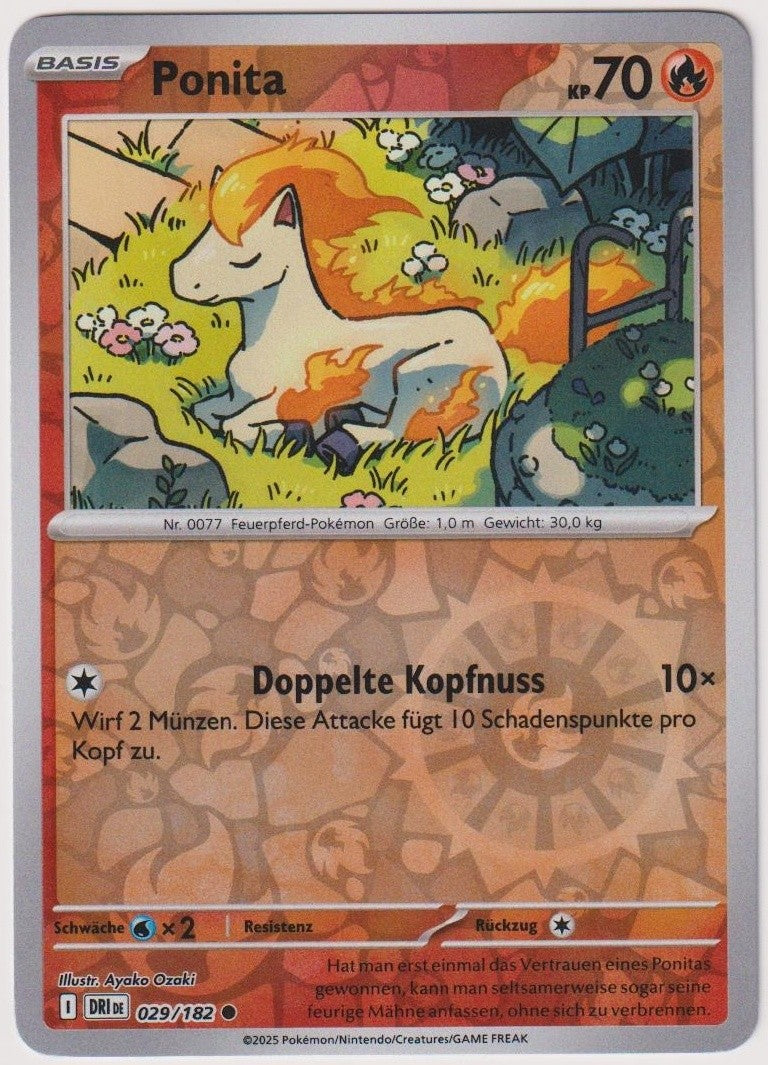Pokemon TCG Ponyta #29/182 Common (C) Reverse Holo Deutsch 2025 – Bild 1