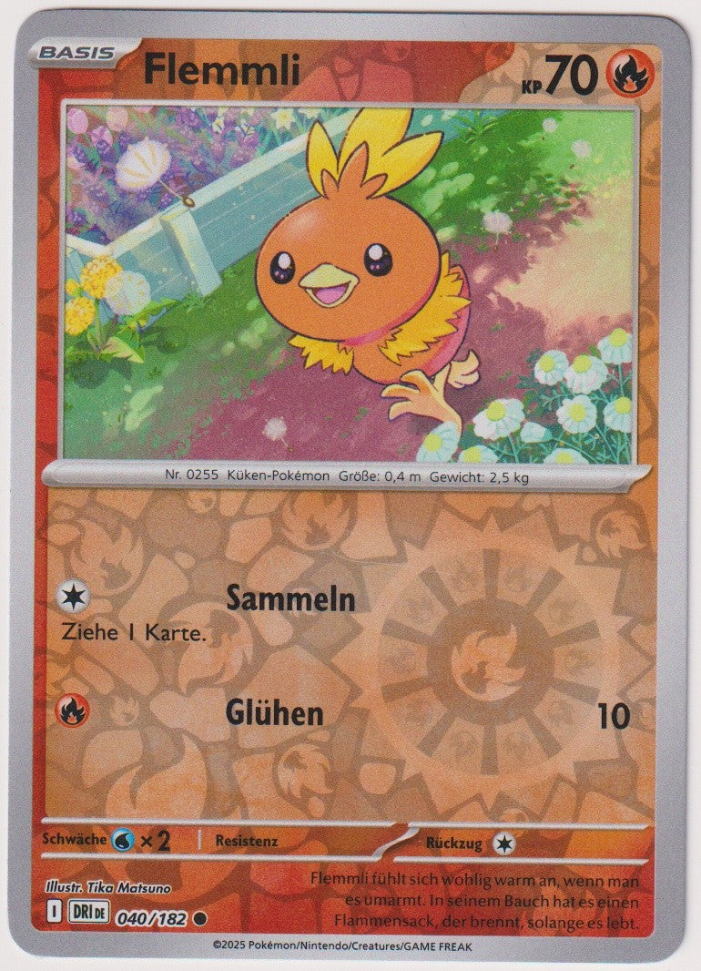 Pokemon TCG Flemmli #40/182 Common (C) Reverse Holo Deutsch 2025 – Bild 1