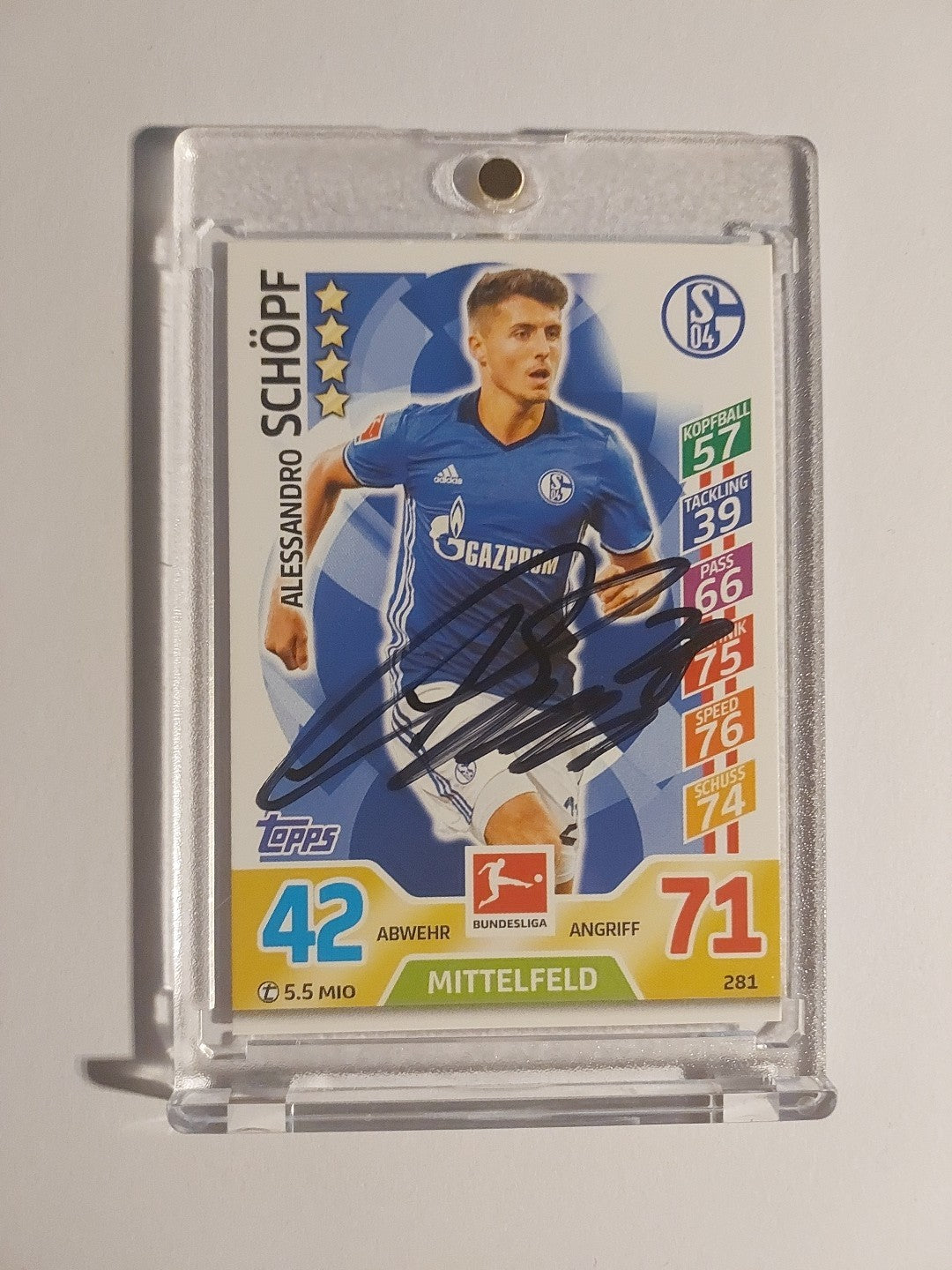 Topps Bundesliga 2017-18 Alessandro Schöpf Schalke 04 (On Card Auto) – Bild 1