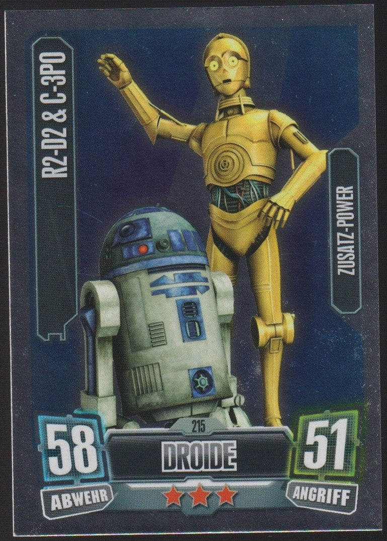 Topps Star Wars 2011 C-3PO & R2-D2 Republik Droide TCG Rare #215 – Bild 1