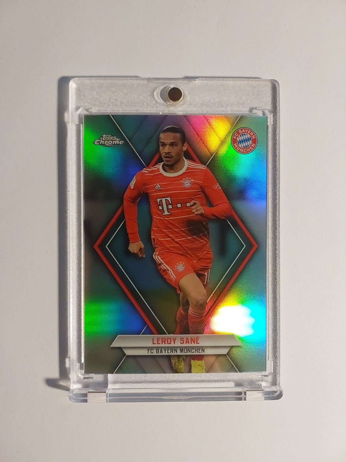 Topps Chrome 2022-23 Leroy Sane Bayern München Parallel 9/49 Rare Refractor Hit – Bild 1