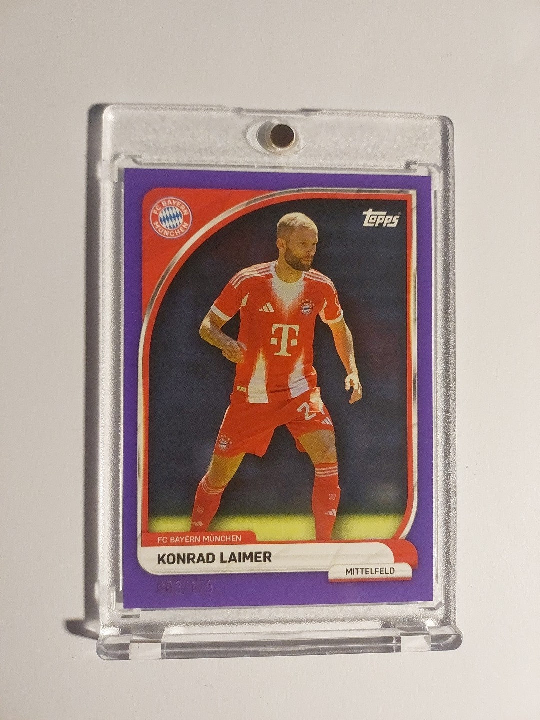 Topps Bayern München Tin Collector 2025-26 Konrad Laimer Parallel 3/175 Rare Hit – Bild 1