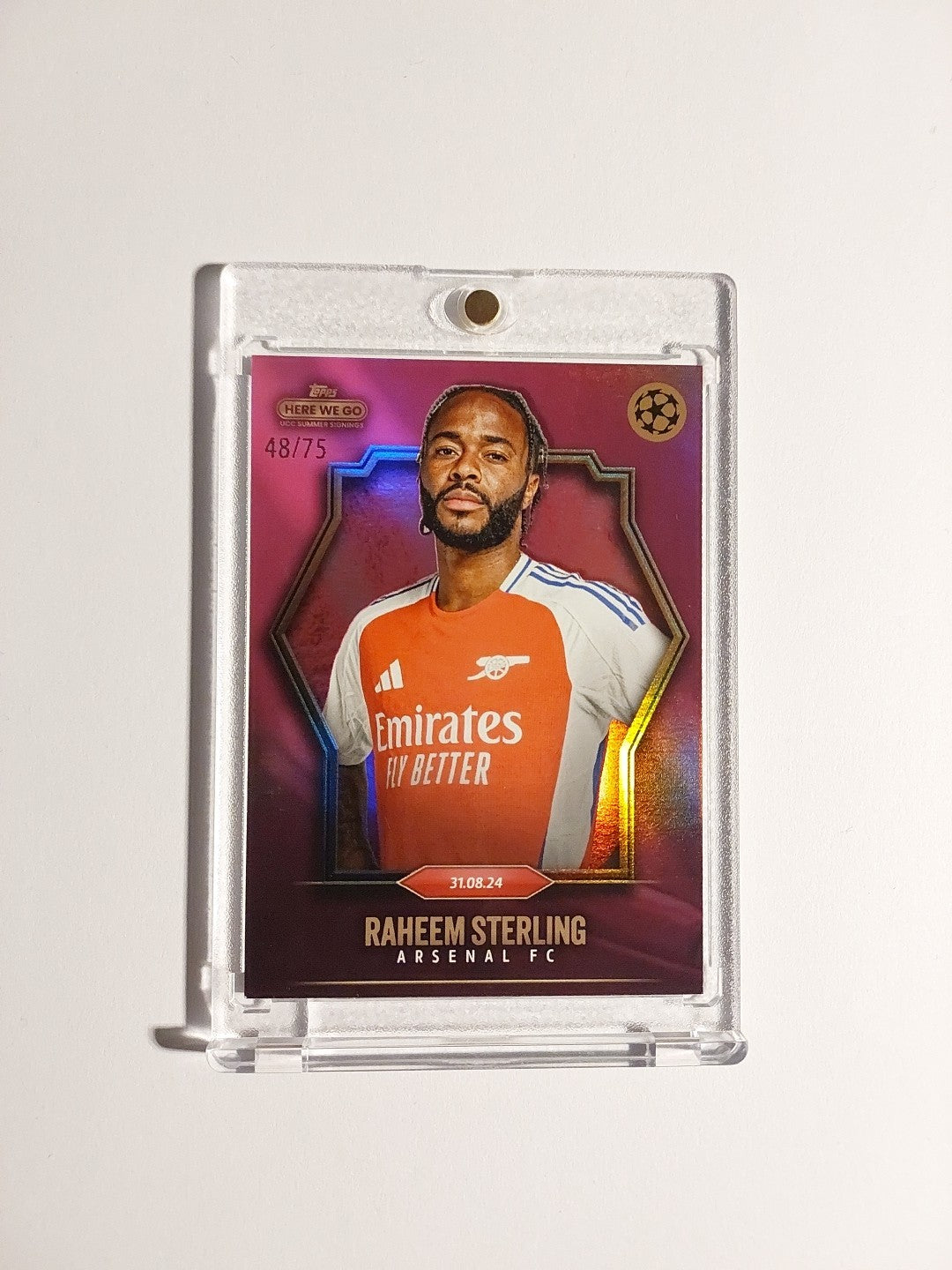 Topps Gere We Go 2023-24 Raheem Sterling Arsenal Parallel 48/75 Refractor Rare – Bild 1
