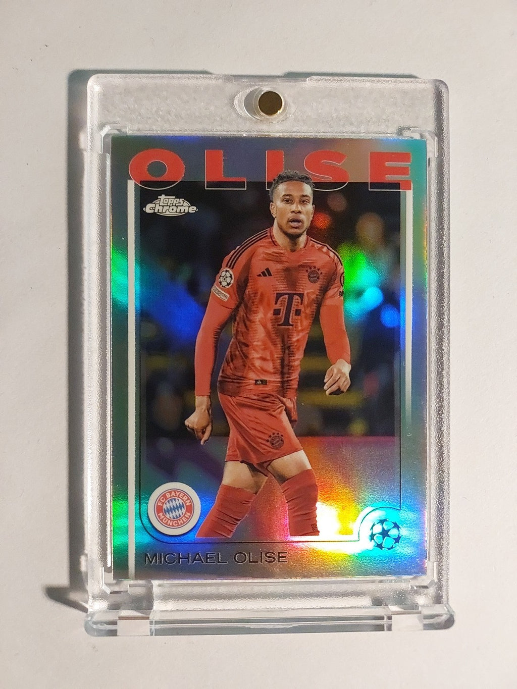 Topps UCC Chrome 2024-25 Michael Olise Bayern Parallel Refractor Insert Rare Hit – Bild 1