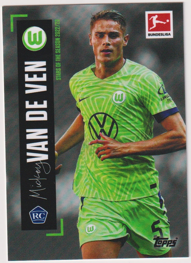 Topps Stars of the Season 2023-24 Mickey Van de Ven Rookie VfL Wolfsburg – Bild 1