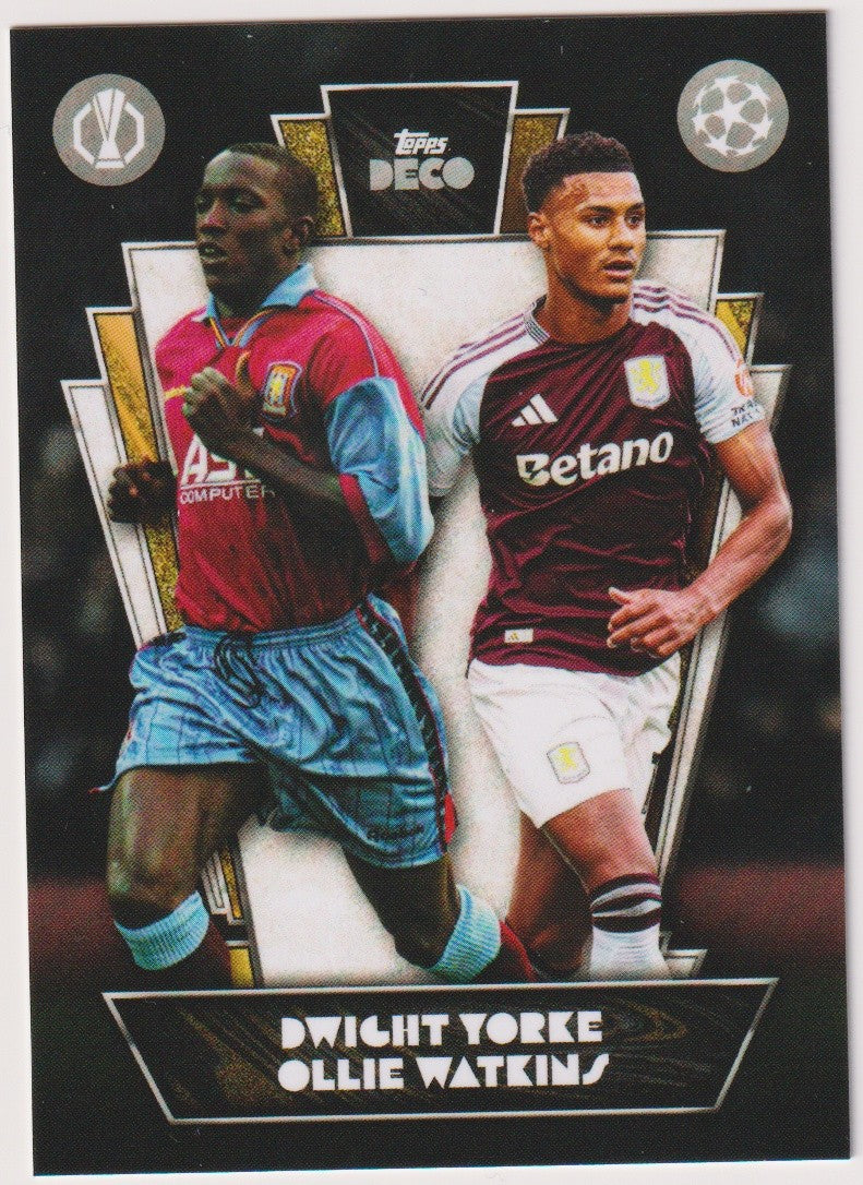 Topps Deco 2023-24 Dwight Yorke & Ollie Watkins Aston Villa Then & Now Parallel – Bild 1