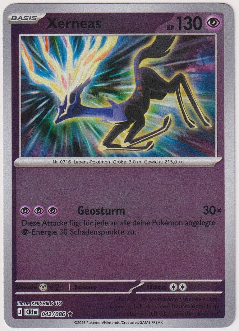 Pokemon TCG Xerneas #42/086 Rare (R) Reverse Holo Deutsch 2026 – Bild 1