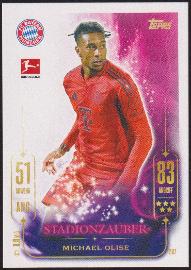 Topps Match Attax Trading Card 2024-25 Michael Olise FC Bayern München Parallel – Bild 1