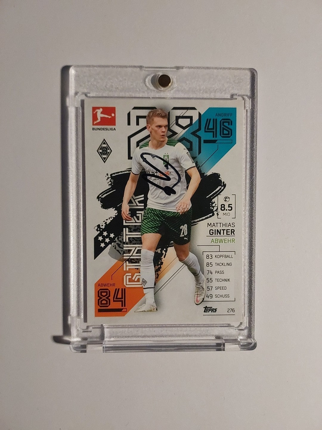 Topps Bundesliga 2021-22 Matthias Ginter On Card Auto Mönchengladbach Parallel – Bild 1
