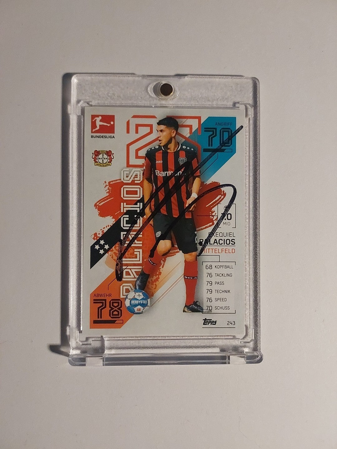 Topps Bundesliga 2021-22 Exequiel Palacios On Card Auto Bayer Leverkusen Rare – Bild 1