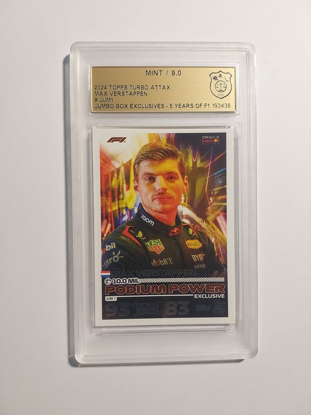 Topps Turbo 2024 Max Verstappen RB Racing F1 GSG 9 = PSA Parallel Jumbo Limited – Bild 1