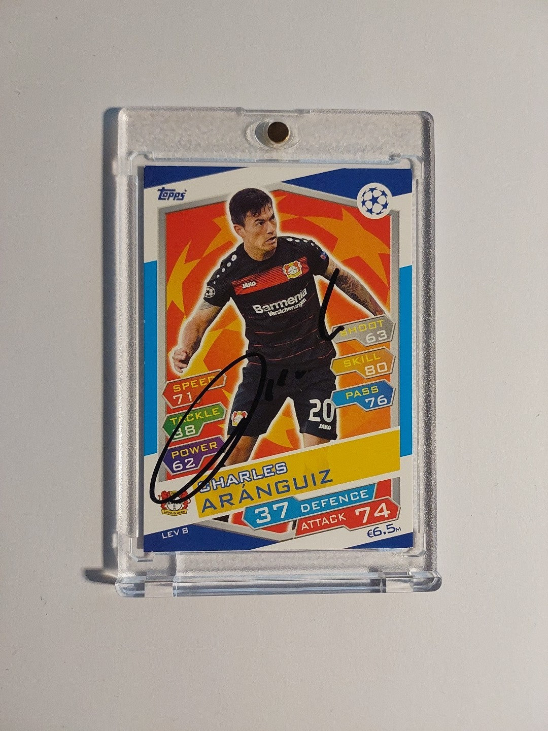 Topps Bundesliga 2018-19 Charles Aranguiz On Card Auto Bayer Leverkusen Parallel – Bild 1