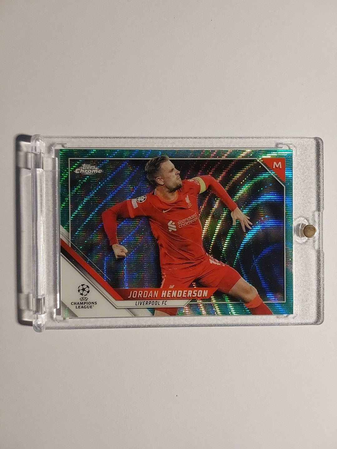 Topps UCC Chrome 2021-22 Jordan Henderson Liverpool Parallel 166/199 Refractor – Bild 1