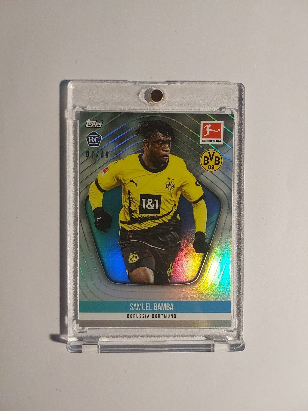 Topps Bundesliga 2024-25 Samuel Bamba Dortmund Parallel 7/49 Rookie Refractor – Bild 1