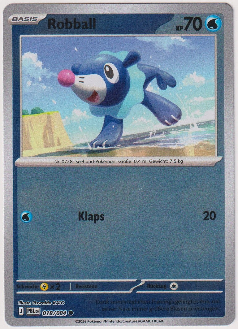 Pokemon TCG Popplio #18/084 Common (C) Reverse Holo Deutsch 2026 – Bild 1