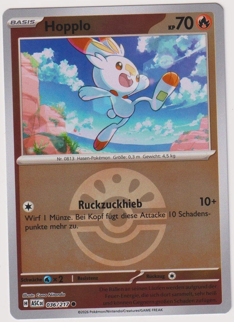 Pokemon TCG Scorbunny #36/217 Common (C) Reverse Holo Deutsch 2026 – Bild 1