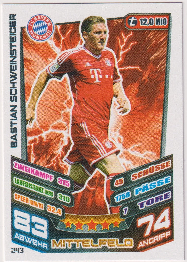 Topps Match Attax Eastian Schweinsteiger FC Bayern München Bundesliga Parallel – Bild 1