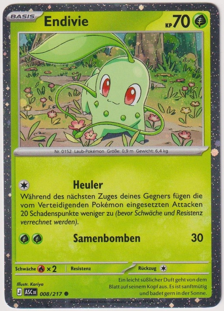Pokemon TCG Chikorita #8/217 Common (C) Cosmos Holo Deutsch 2026 – Bild 1