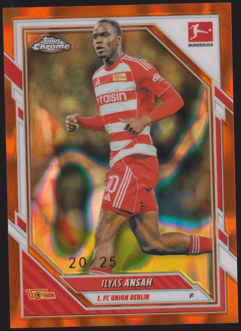 Topps Chrome 2024-25 Ilyas Ansah 1. FC Union Berlin Parallel 20/25 Refractor – Bild 1