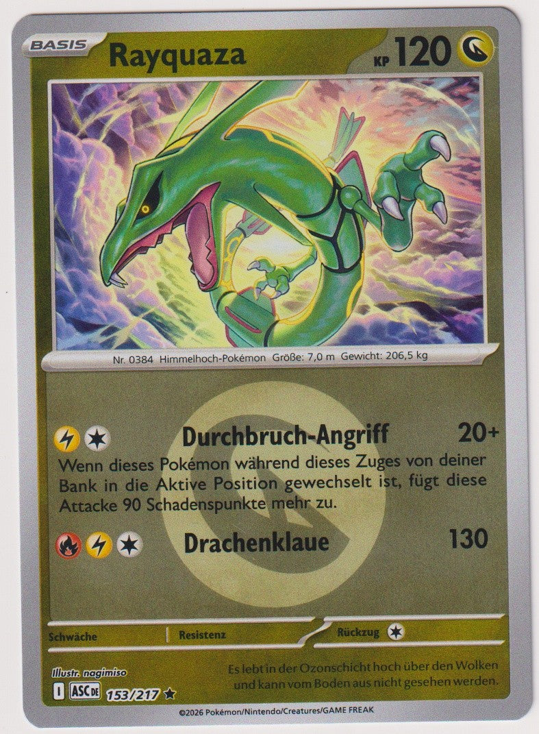 Pokemon TCG Rayquaza #153/217 Rare (R) Reverse Holo Deutsch 2026 – Bild 1