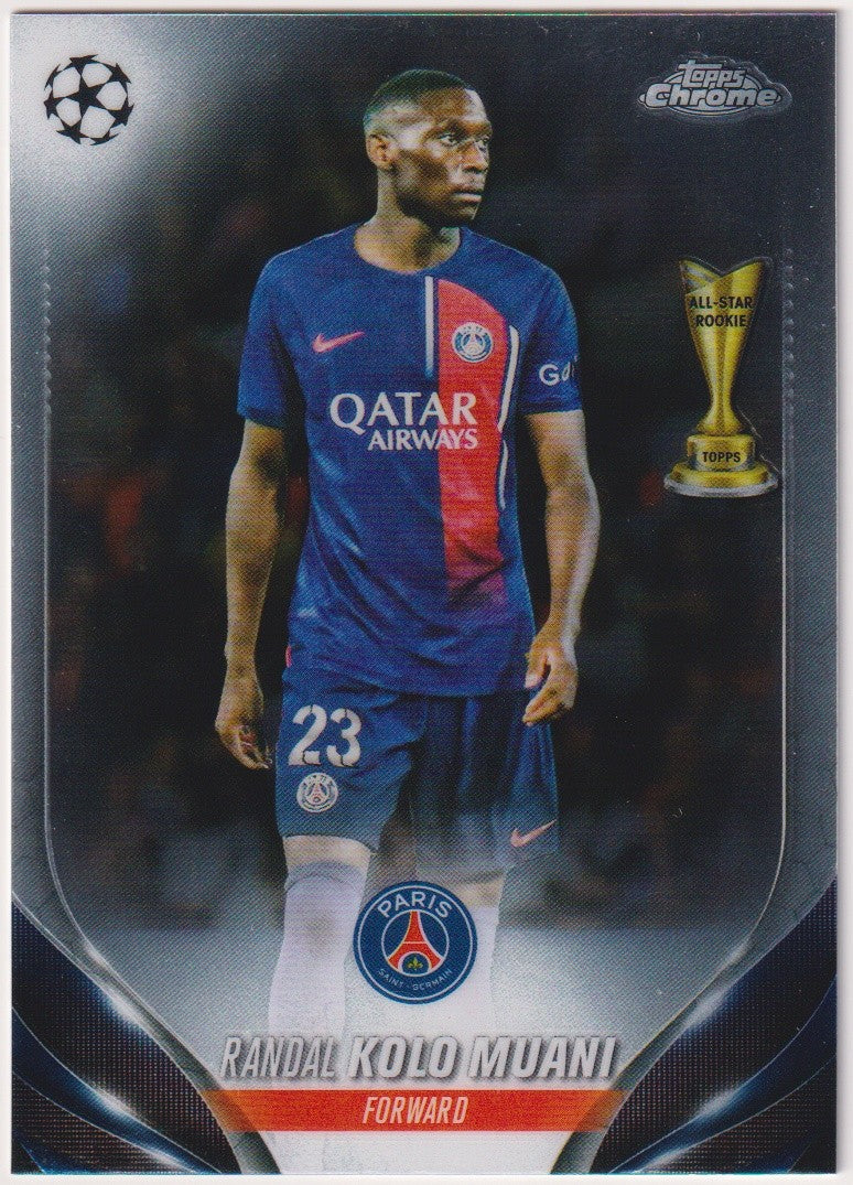 Topps Chrome 2023-24 Randal Kolo Muani Rookie Paris Saint-Germain Parallel – Bild 1