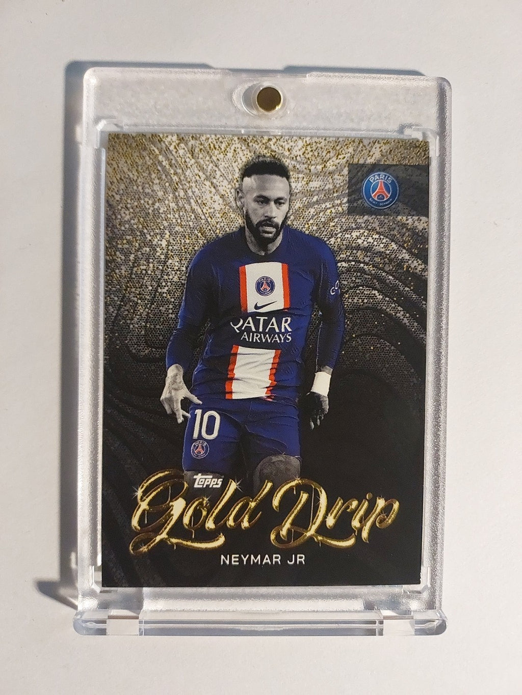 Topps Paris Saint-Germain 2022-23 Neymar Jr Gold Drip Parallel Insert Rare Hit – Bild 1