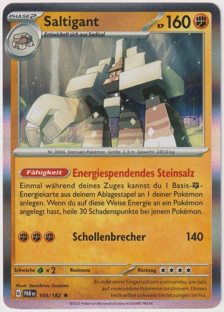 Pokemon TCG Garganacl #104/182 Rare (R) Holo Deutsch 2023 – Bild 1