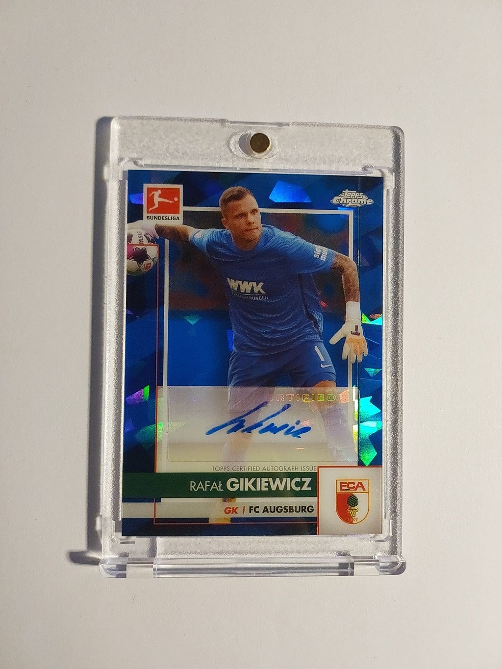 Topps Chrome Bundesliga 2020-21 Rafal Gikiewicz Auto Augsburg Parallel Refractor – Bild 1