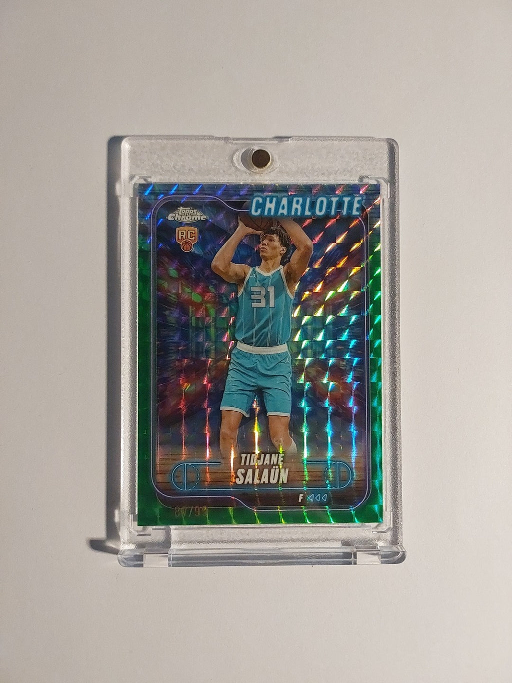 Topps Chrome Basketball 2024-25 Tidjane Salaün Charlotte Parallel 87/99 Rookie – Bild 1