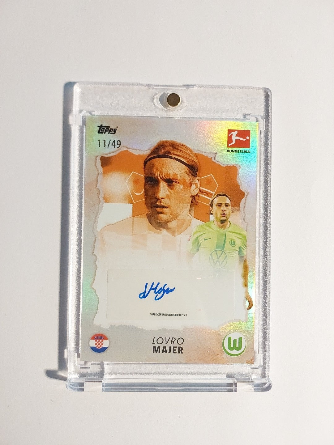 Topps Bundesliga Stars 2024-25 Lovro Majer Auto Wolfsburg Parallel 11/49 Rare – Bild 1