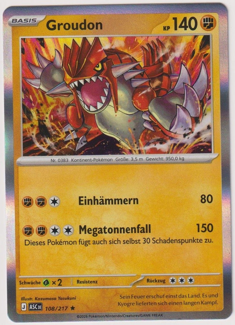 Pokemon TCG Groudon #108/217 Rare (R) Holo Deutsch 2026 – Bild 1