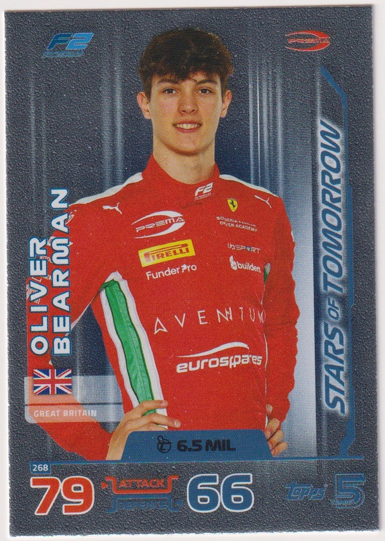 Topps Turbo Attax 2024 Oliver Bearman Prema Racing Academy Parallel Rare Nr. 268 – Bild 1