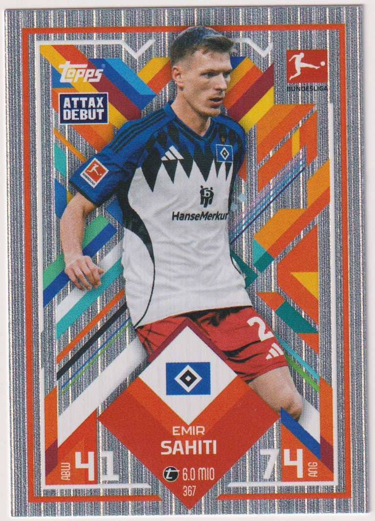 Topps Match Attax 2025-26 Emir Sahiti Hamburger SV Saison 2025/26 Parallel Rare – Bild 1