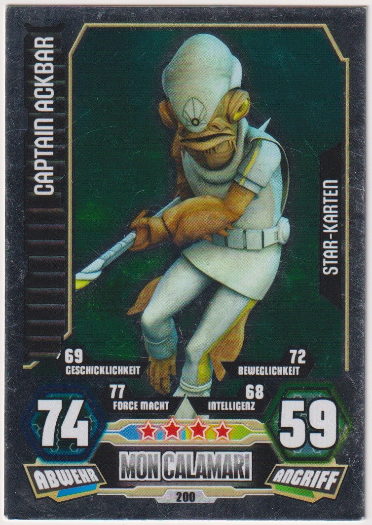 Topps Star Wars 2012 Captain Ackbar Republik TCG Rare #200 – Bild 1