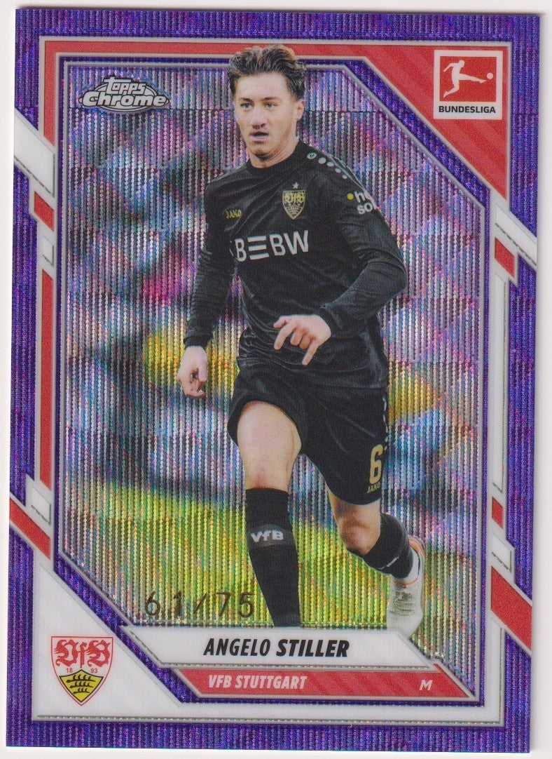 Topps Chrome 2025-26 Angelo Stiller VfB Stuttgart Bundesliga Parallel 61/75 Rare – Bild 1