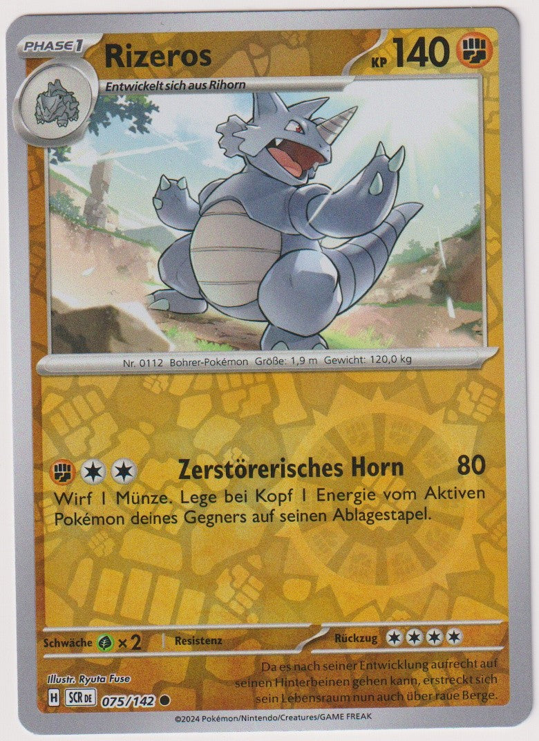 Pokemon TCG Rhydon #75/142 Common (C) Reverse Holo Deutsch 2024 – Bild 1