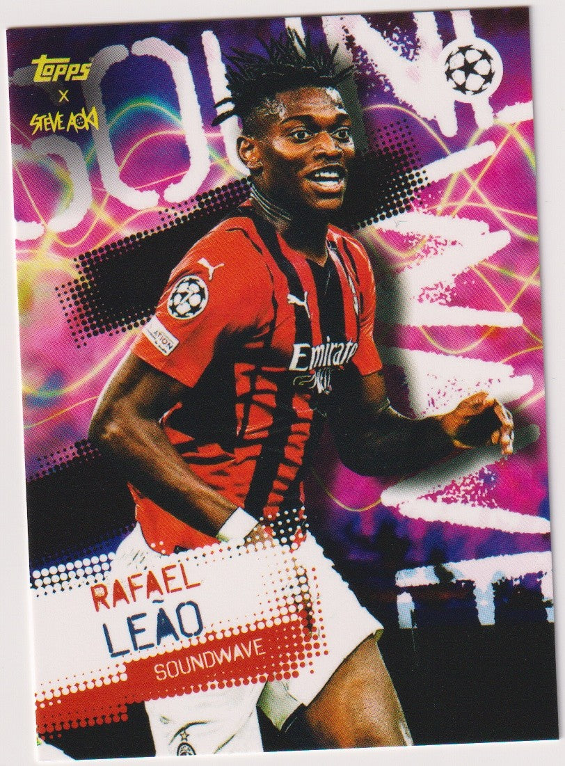 Topps Steve Aoki Football Festival 2021-22 Rafael Leão AC Milan Parallel Rare – Bild 1
