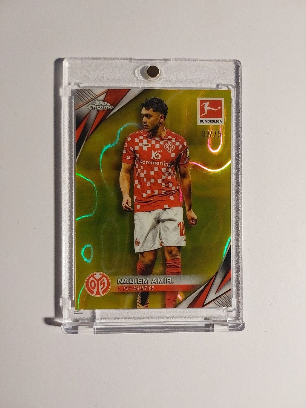 Topps Chrome Bundesliga 2025-26 Nadiem Amiri Mainz 05 Parallel 7/75 Refractor – Bild 1