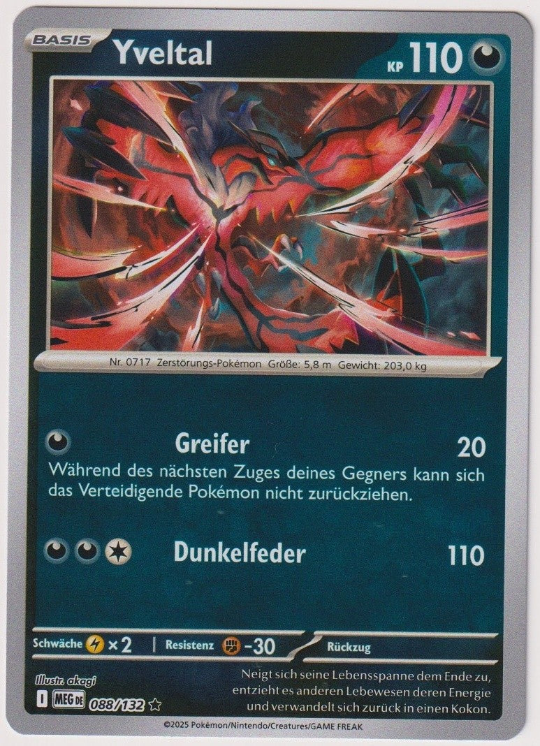 Pokemon TCG Yveltal #88/132 Rare (R) Reverse Holo Deutsch 2025 – Bild 1