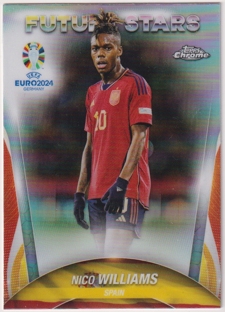 Topps Chrome 2023-24 Nico Williams Spanien UEFA Euro 2024 Parallel Rare – Bild 1