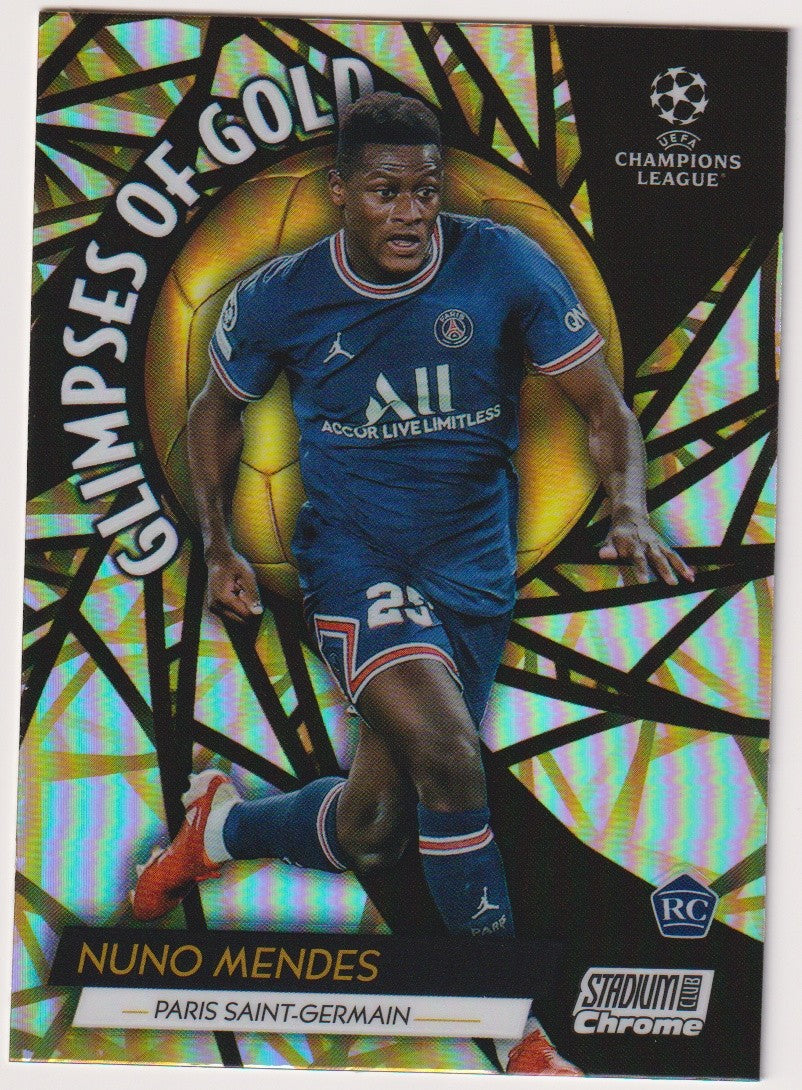 Topps Stadium Club 2021-22 Nuno Mendes Rookie Paris Saint-Germain Parallel – Bild 1