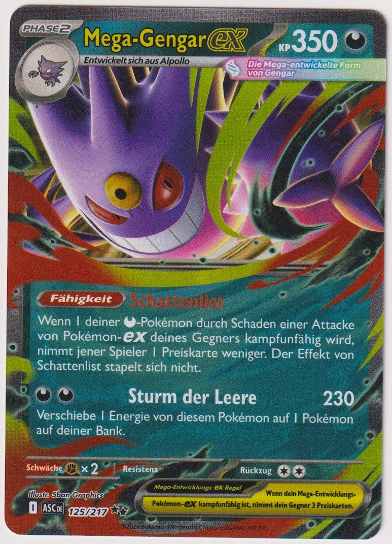 Pokemon TCG Mega Gengar EX #125/217 Double Rare (RR) Holo Deutsch 2026 – Bild 1