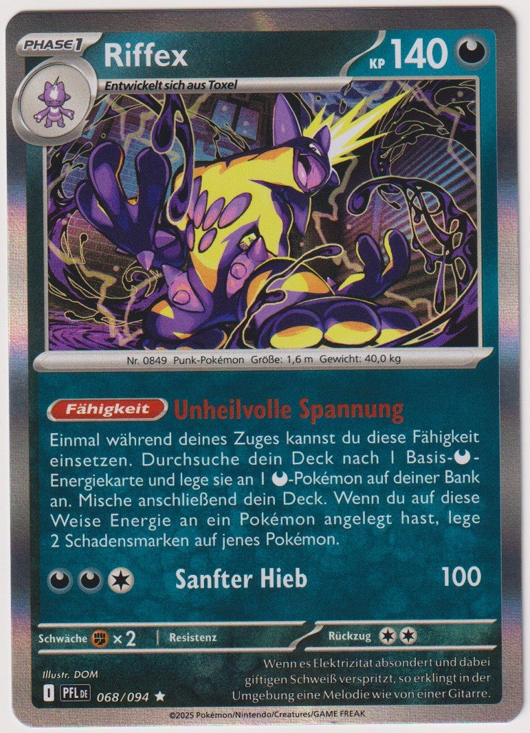 Pokemon TCG Toxtricity #68/094 Rare (R) Holo Deutsch 2025 – Bild 1
