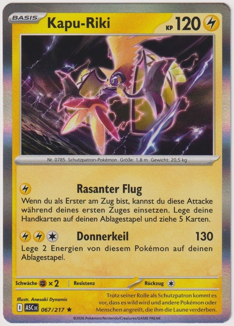Pokemon TCG Tapu Koko #67/217 Rare (R) Holo Deutsch 2026 – Bild 1