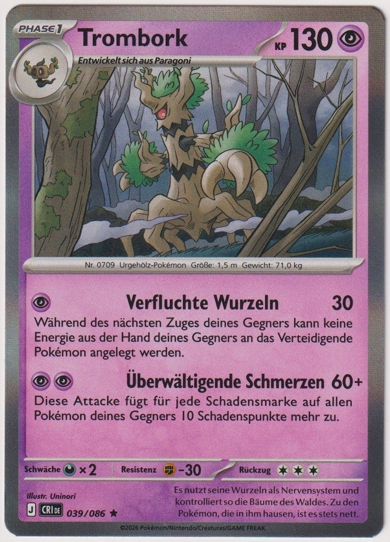 Pokemon TCG Trevenant #39/086 Rare (R) Reverse Holo Deutsch 2026 – Bild 1