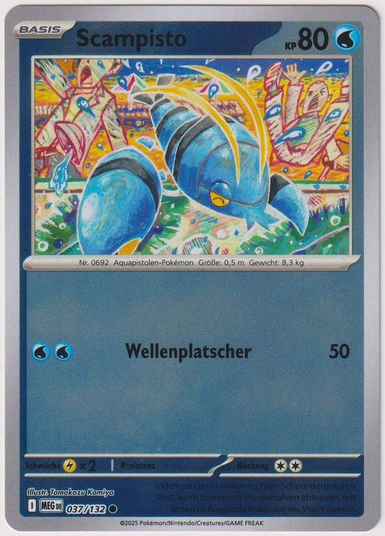 Pokemon TCG Clauncher #37/132 Common (C) Reverse Holo Deutsch 2025 – Bild 1