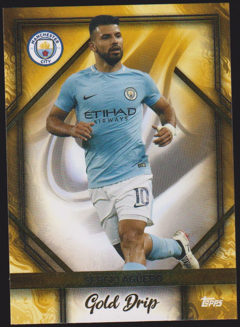 Topps 2023-24 Sergio Agüero Manchester City Parallel Rare Gold Drip – Bild 1