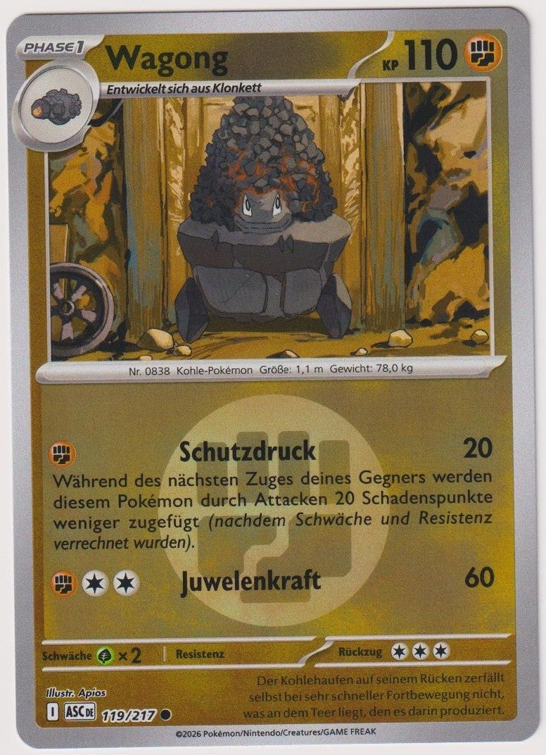 Pokemon TCG Carkol #119/217 Common (C) Reverse Holo Deutsch 2026 – Bild 1