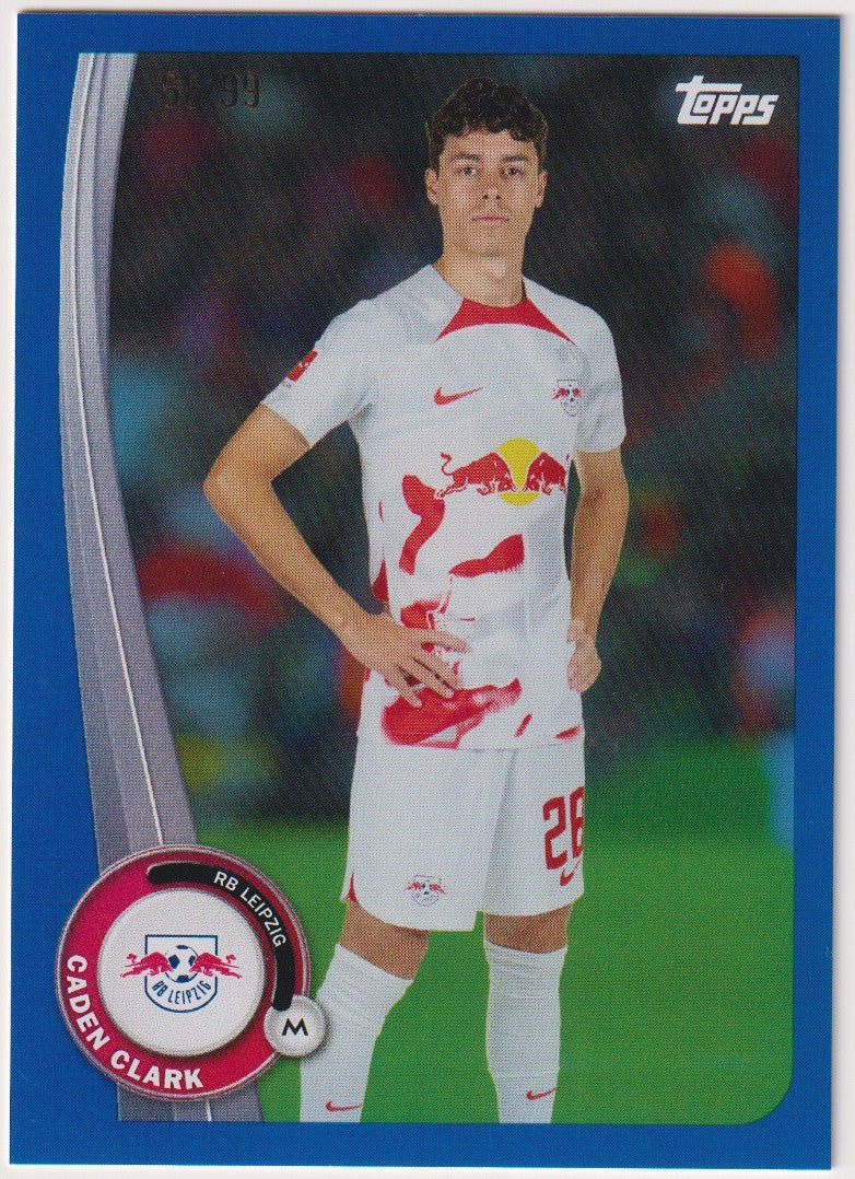 Topps 2022-23 Caden Clark RB Leipzig Parallel 66/99 Refractor – Bild 1